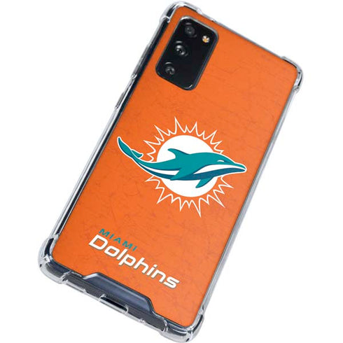 NFL Miami Dolphins Distressed- Orange Galaxy S20 FE Clear Case